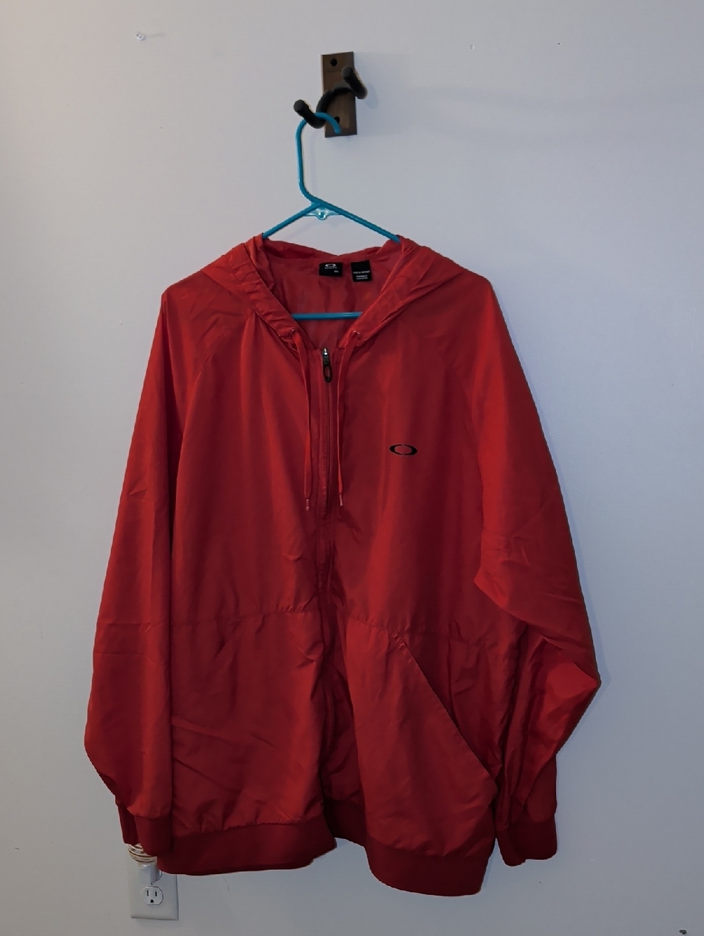 Oakley Red Hooded Windbreaker Jacket